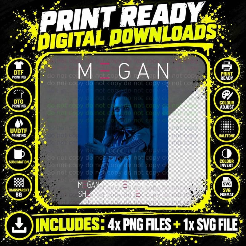 M3gan Horror Movie Doll Poster, More Than a Toy Png SVG Digital Bundle