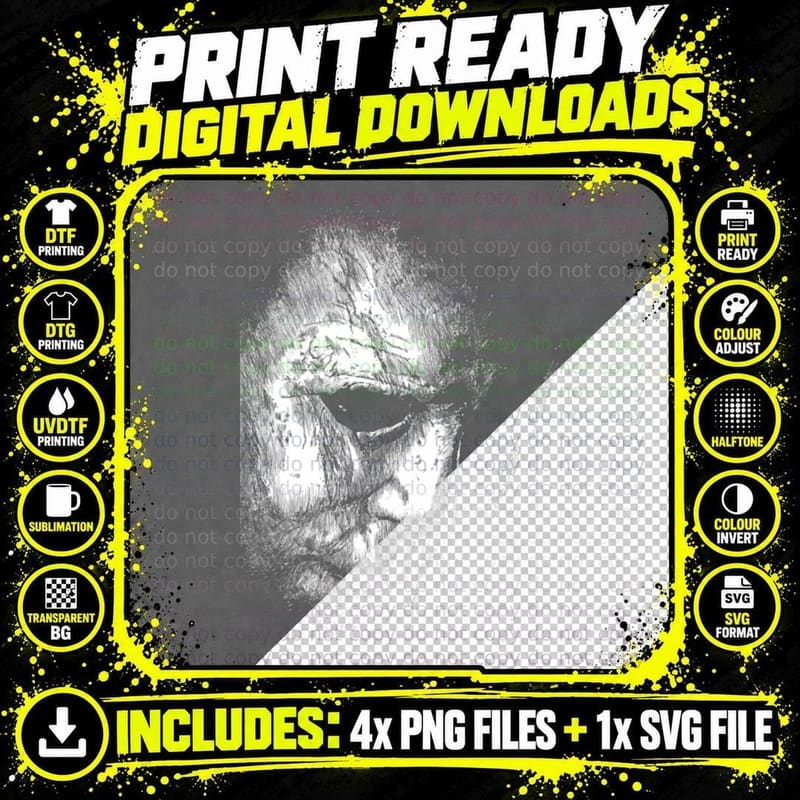 Michael Myers Homage T-Shirt, Horror Movie Icon Png SVG Digital Bundle