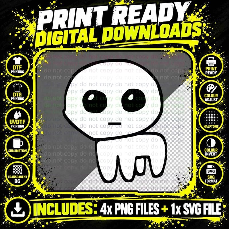 Minimalist Ghost T-Shirt, Halloween Spooky Style Png SVG Digital Bundle