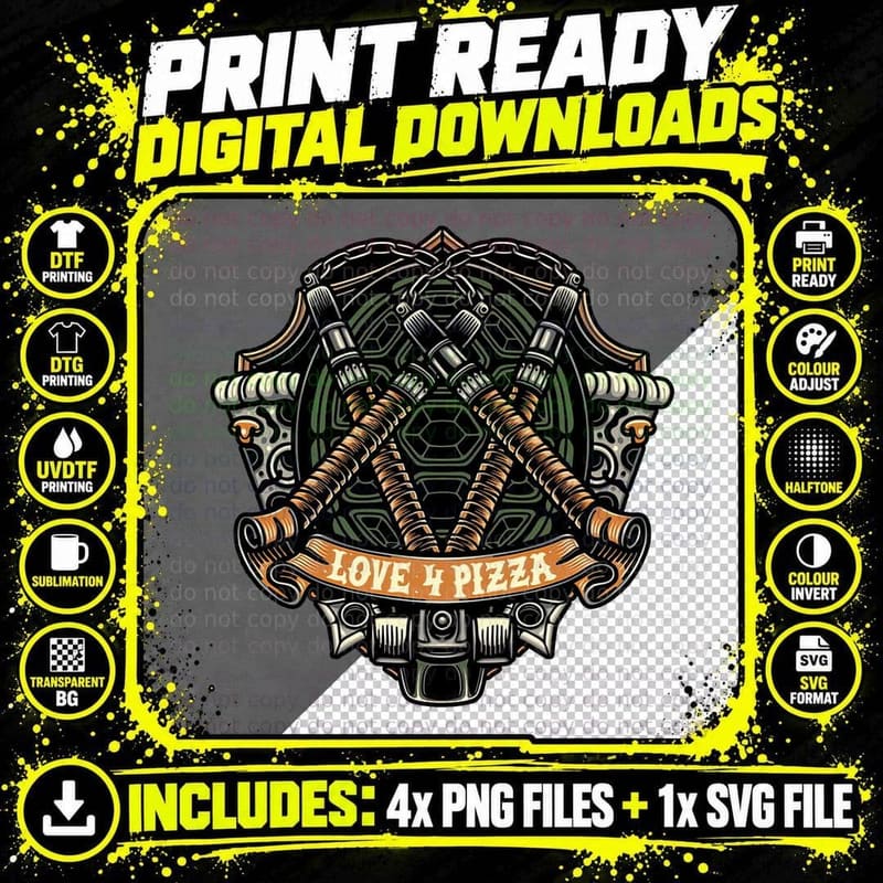 Orange Ninja T-Shirt, Retro Sci-Fi Horror Tee Png SVG Digital Bundle