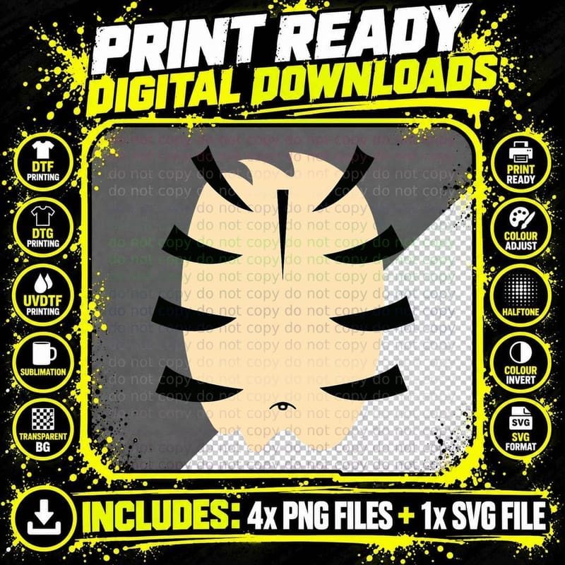 Orange Striped Tiger Halloween Costume Party T-Shirt Png SVG Digital Bundle