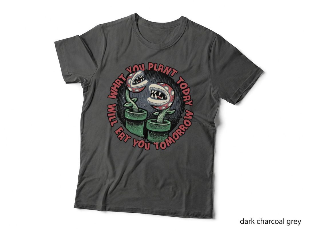 Plant Today Eat Tomorrow T-Shirt, Retro Horror Aesthetic Tee