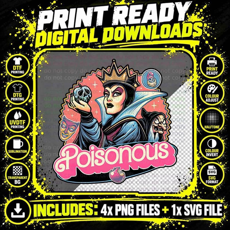 Poison Queen T-Shirt, Dark Fantasy Tee Png SVG Digital Bundle