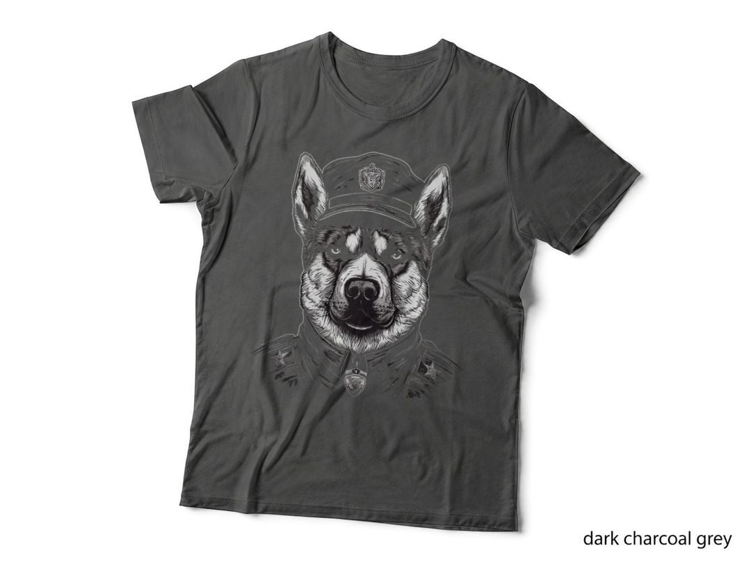 Police Dog in Uniform T-Shirt, Halloween Costume Art, Pet Lover Apparel