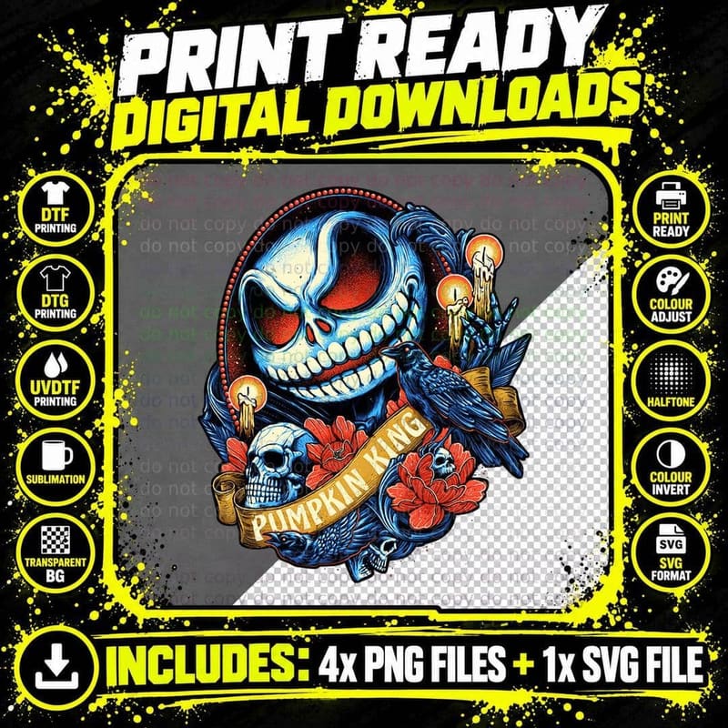 Pumpkin King, Jack Skellington, Nightmare, Trending Png SVG Digital Bundle