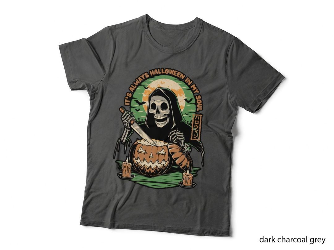 Pumpkin Skeleton T-Shirt, Halloween Tee, Gift for Halloween Lovers