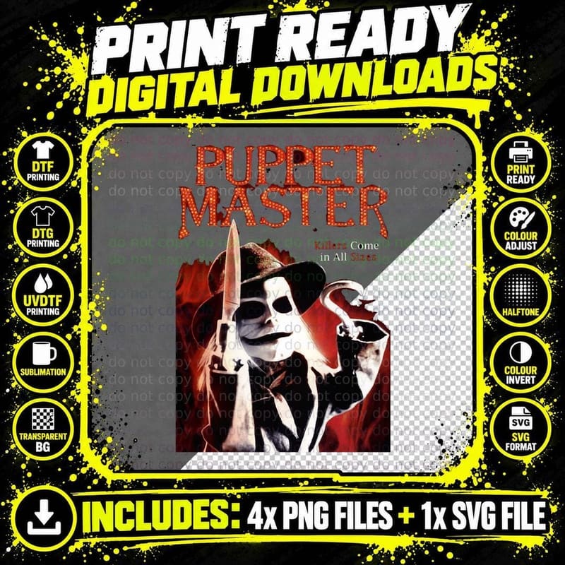 Puppet Master T-Shirt, Retro Horror Movie Png SVG Digital Bundle