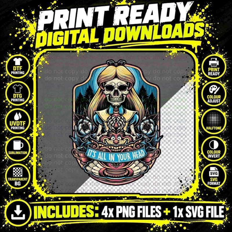 Retro 80s Horror T-Shirt, Gothic Skulls Tee Png SVG Digital Bundle