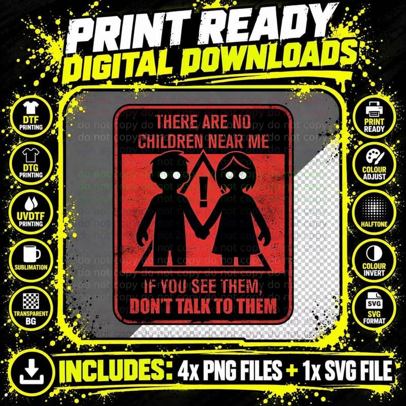 Retro 80s Horror T-Shirt, Spooky Shadow Children Tee Png SVG Digital Bundle