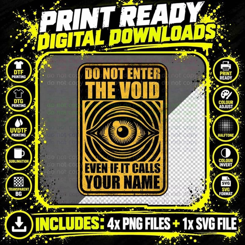 Retro 80s Horror T-Shirt, Spooky Void Sign Tee Png SVG Digital Bundle