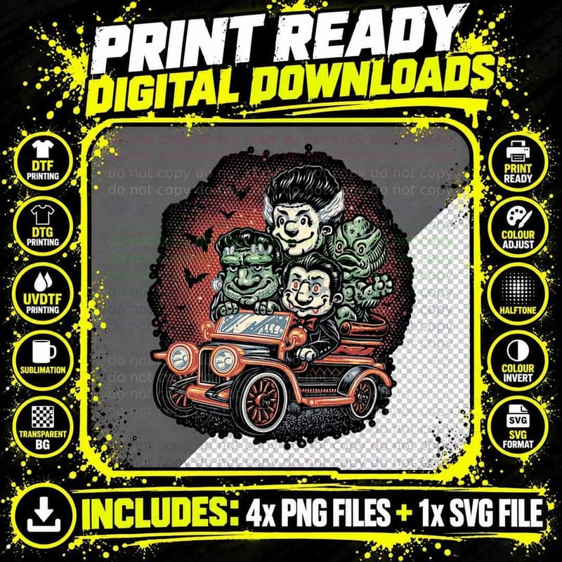 Retro 80s Horror T-Shirt, Vintage Horror Movie Tee Png SVG Digital Bundle