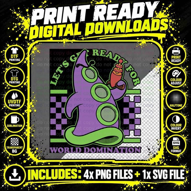 Retro 80s Horror, Evil Tentacle T-Shirt Png SVG Digital Bundle