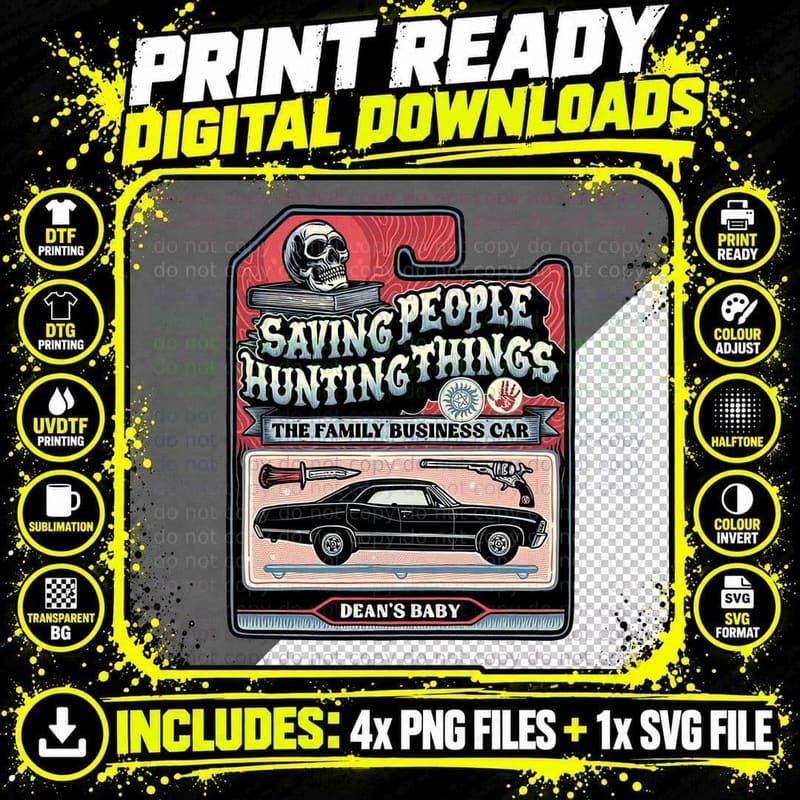Saving People Hunting Things T-Shirt, Vintage Horror Tee Png SVG Digital Bundle