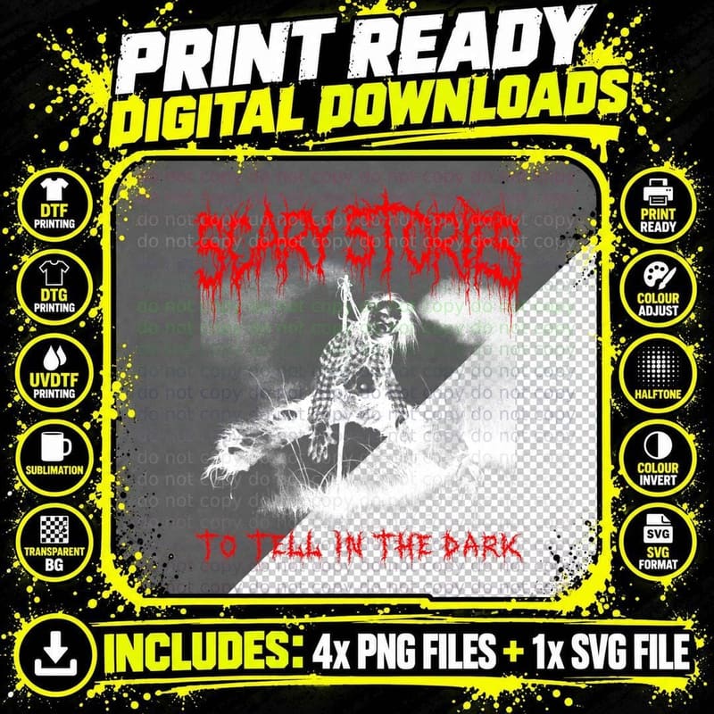 Scary Stories to Tell in the Dark Tee Png SVG Digital Bundle