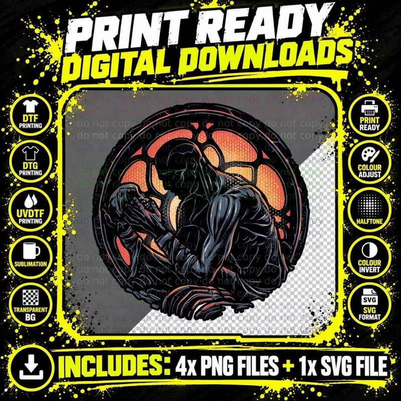 Shadow of the Creation T-Shirt, Retro Horror Tee Png SVG Digital Bundle