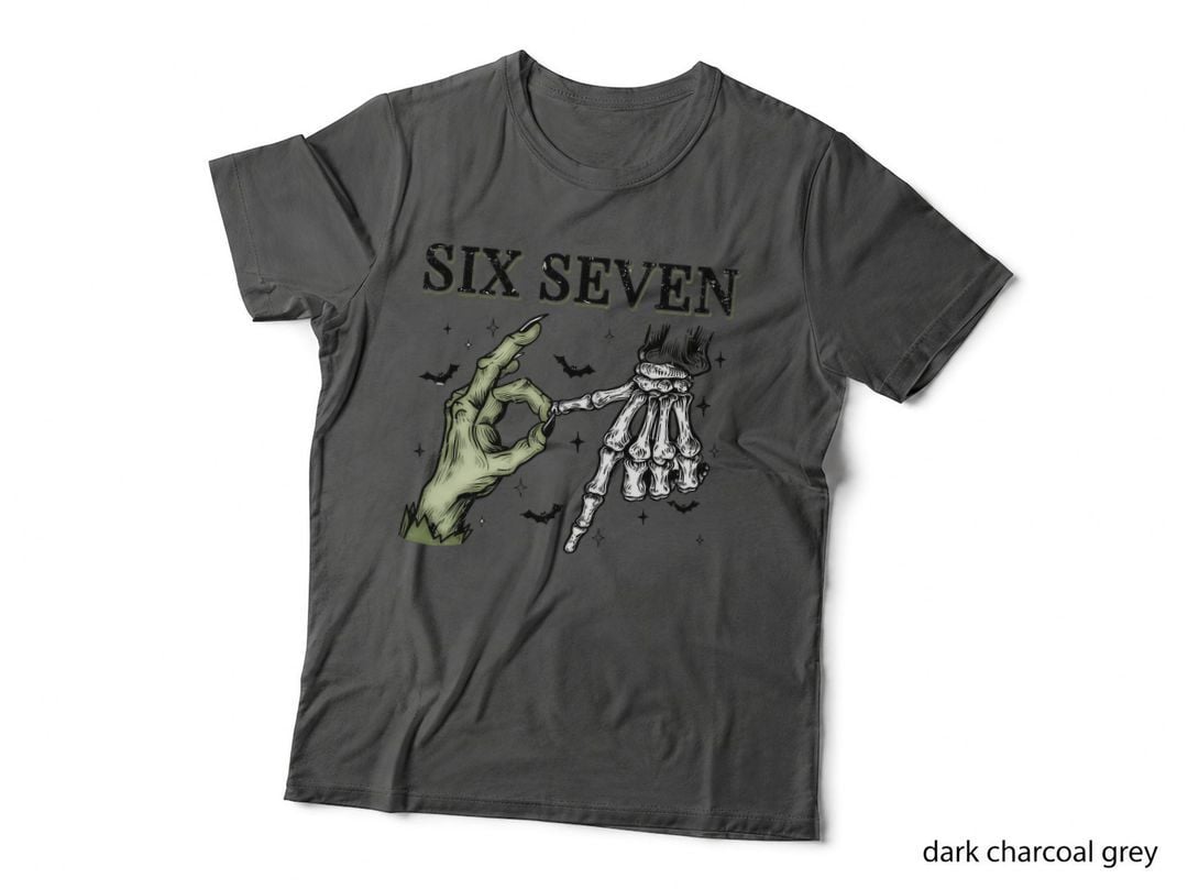 Six Seven Tee, Kids 67 Funny Meme, Spooky Skeleton, Cool Number