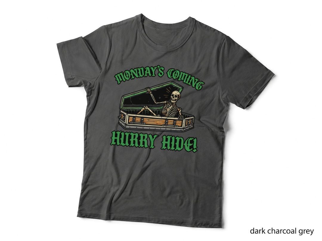 Skeleton in Coffin T-Shirt, Gothic Horror Tee, Gift for Gothic Lovers