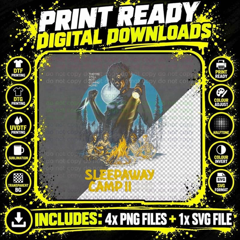 Sleepaway Camp II T-Shirt, Retro Horror Movie Png SVG Digital Bundle