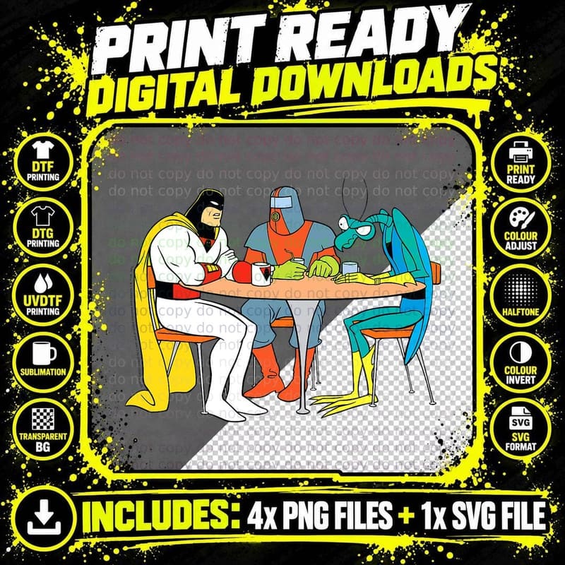 Space Ghost Coast to Coast Tee, Brak Zorak Coffee Table Png SVG Digital Bundle