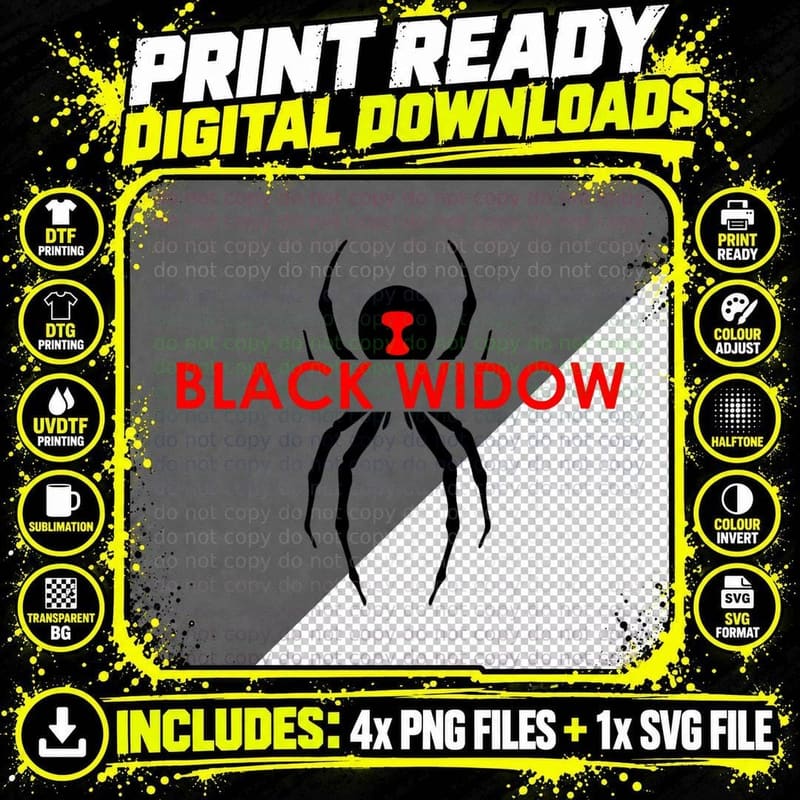 Spy Heroine Spider T-Shirt, Gothic Horror Style Png SVG Digital Bundle