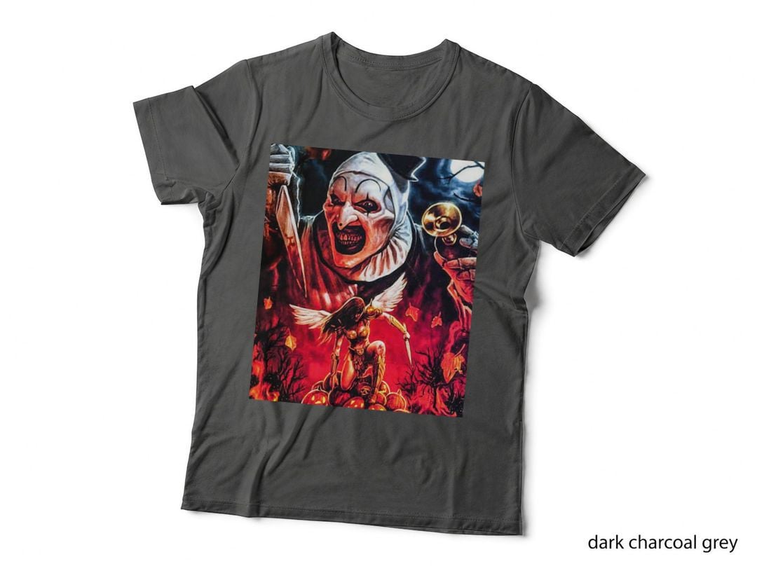 Terrifier 2 Art the Clown, Cymbal Monkey and Halloween Fire, Horror T-Shirt