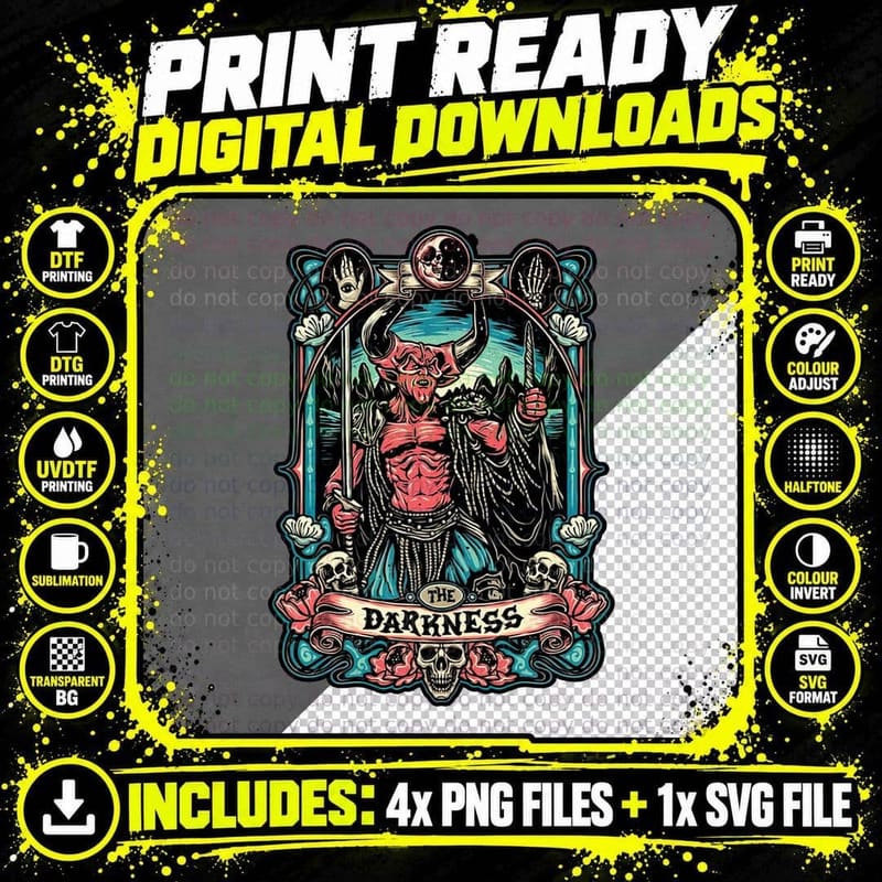 The Lord of Darkness T-Shirt, Gothic Horror Tee Png SVG Digital Bundle
