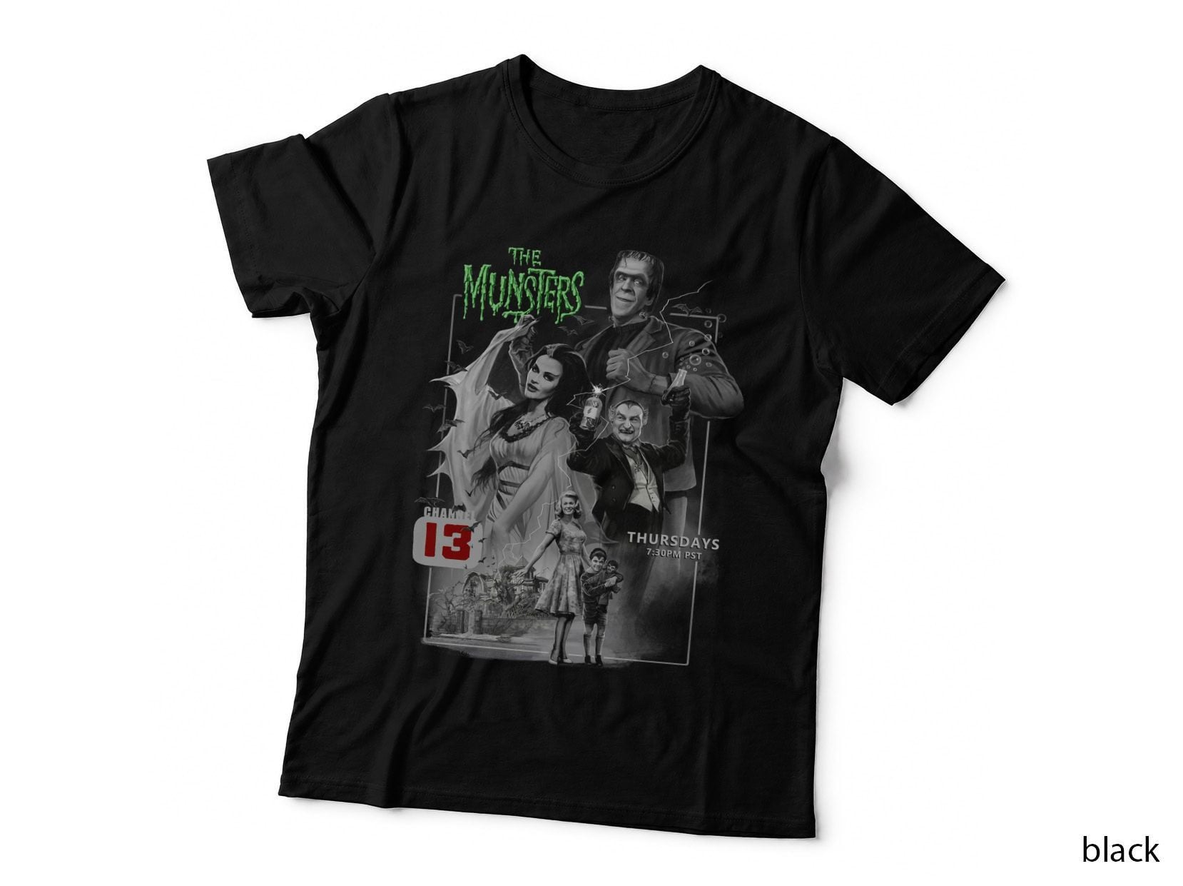 The Munsters T-Shirt, Retro Horror Comedy, Halloween Costume Print