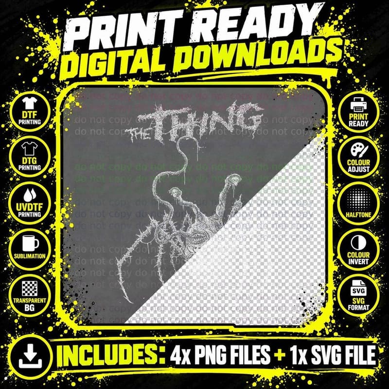 The Thing T-Shirt, Horror Movie Icon Png SVG Digital Bundle