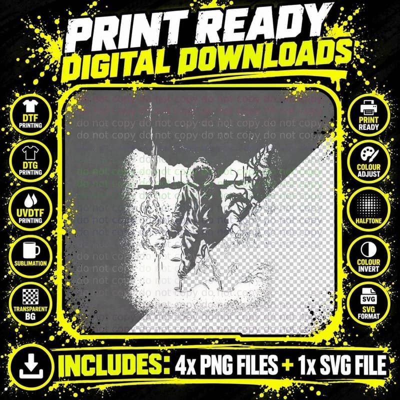 The Thing T-Shirt, Retro Sci-Fi Horror, Sci-Fi Fan Art Png SVG Digital Bundle