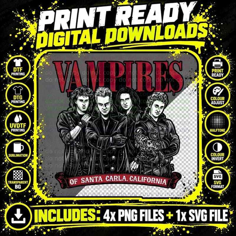 The Vampires T-Shirt, Gothic Horror Tee Png SVG Digital Bundle