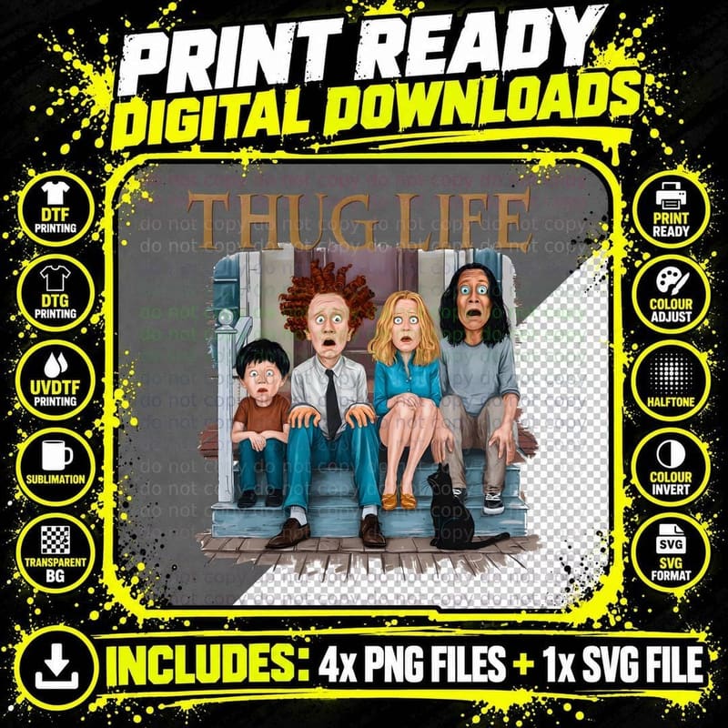 Thug Life Bad Witches Tee, Sanderson Sisters Porch Png SVG Digital Bundle