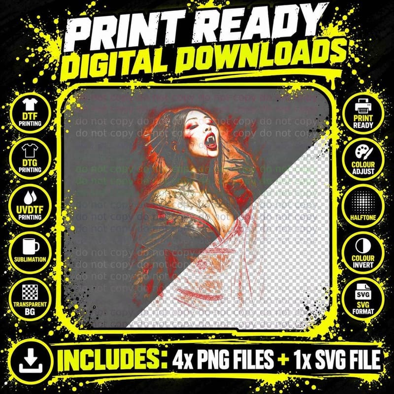 Vampire Elegance and Drama T-Shirt, Gothic Art Print Png SVG Digital Bundle