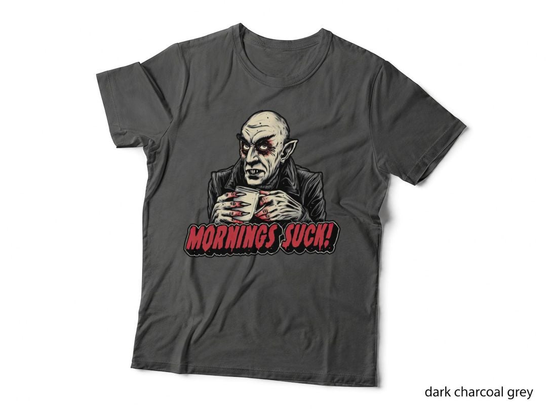 Vampire Morning Suck T-Shirt, Gothic Horror Tee, Gift for Horror Fans