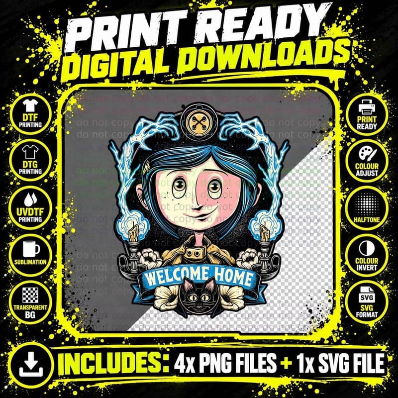 Welcome Home Retro 80s Horror T-Shirt Png SVG Digital Bundle