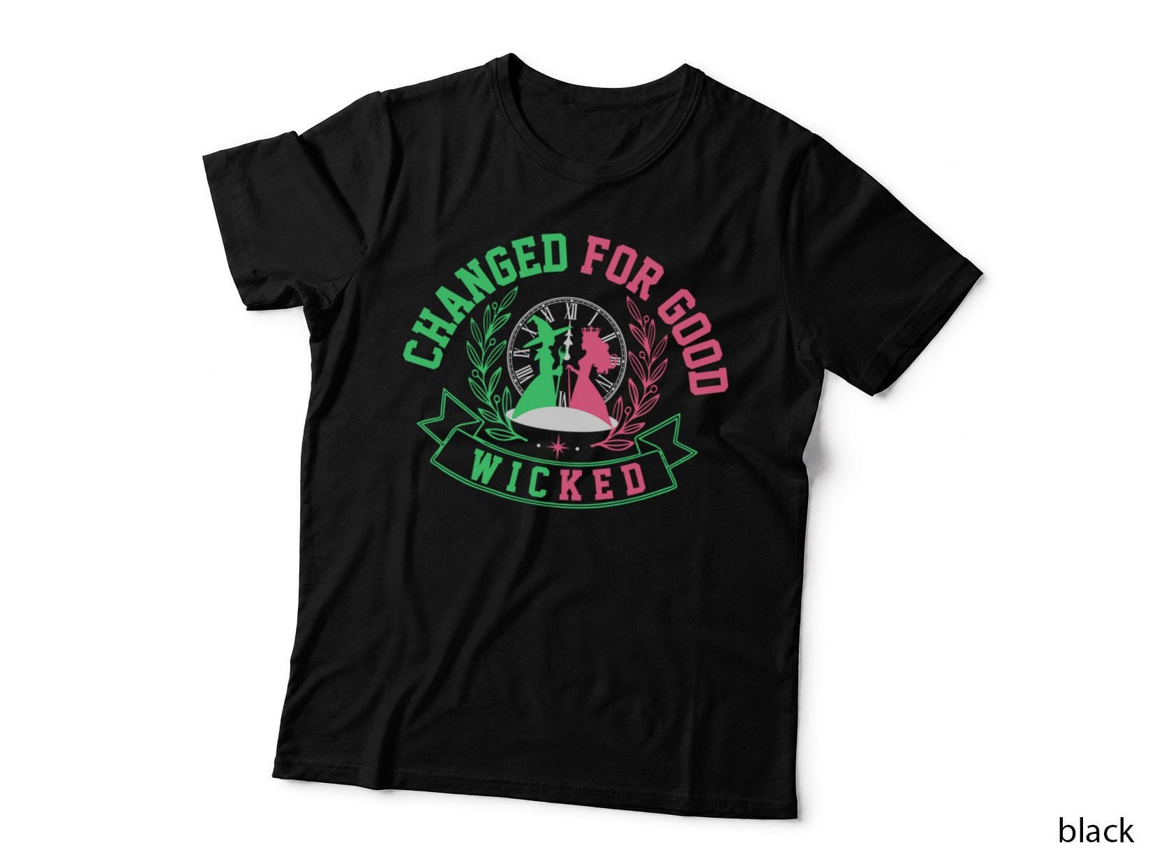 Wicked Witch Duo Tee, Change for Good Pink and Green, Musical Theatre Fan Art
