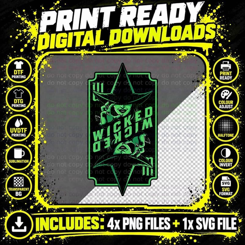 Wicked Witch T-Shirt, Halloween Tee, Gift for Horror Fans Png SVG Digital Bundle