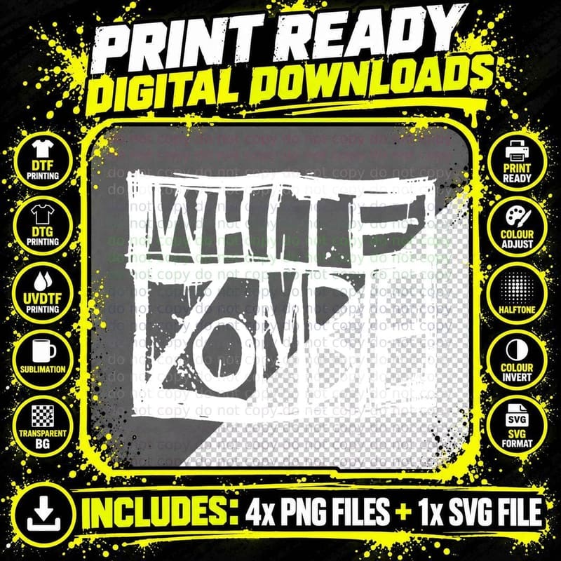 1995 White Zombie Vintage Astro-Creep 2000 Album Art Png SVG Digital Bundle