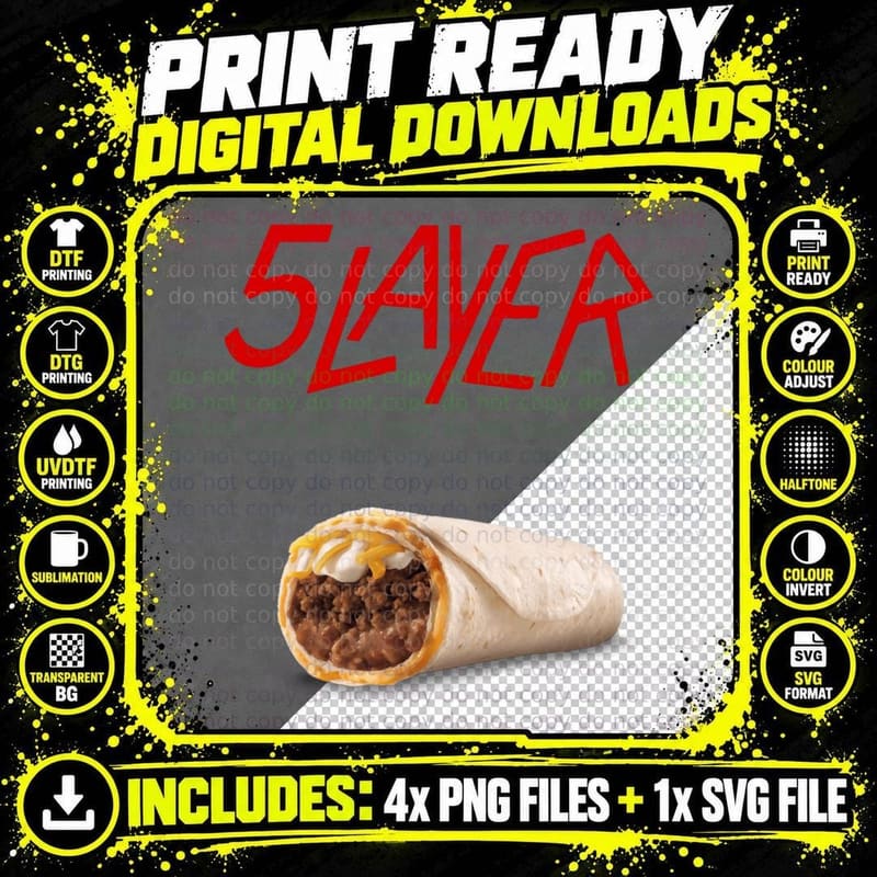 5layer Slayer Vampire Slayer Taco T-Shirt Png SVG Digital Bundle