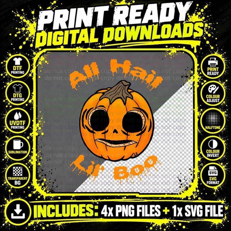 All Hail Our Pumpkin Overlord T-Shirt Png SVG Digital Bundle