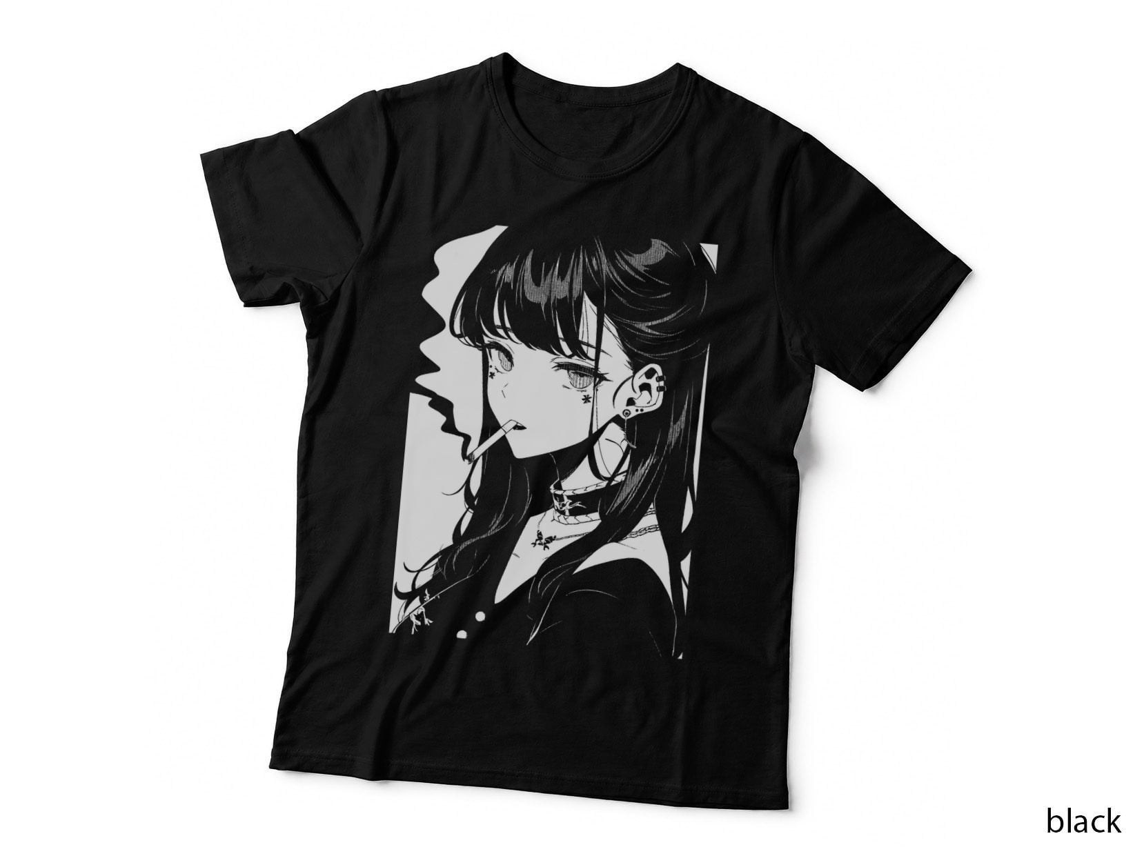 Anime Horror Girl Aesthetic Grunge Waifu Japanese Otaku T-Shirt