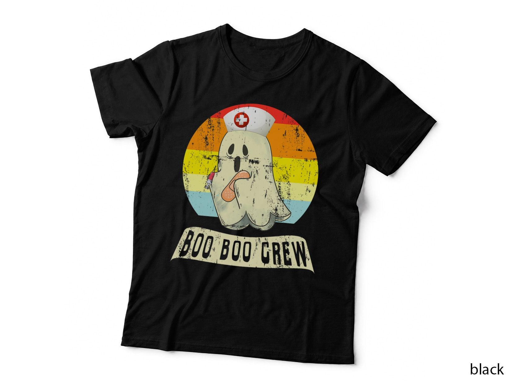 BOO BOO Crew Pumpkin Vampire Boo Scary Witch Bat Horror T-Shirt