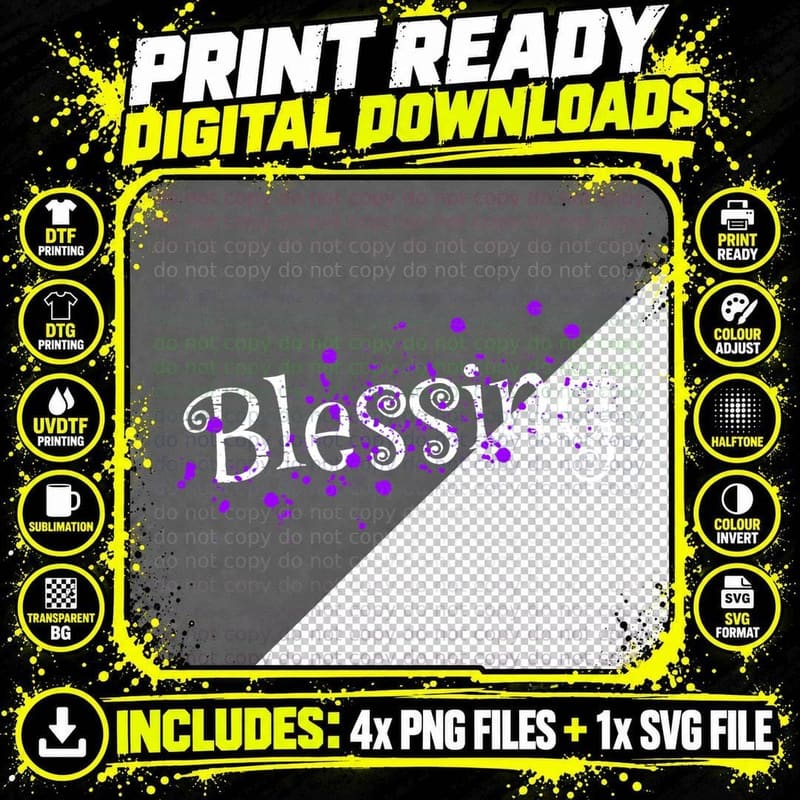 Blessing Violet Blood Halloween Day Spooky Trick or Png SVG Digital Bundle