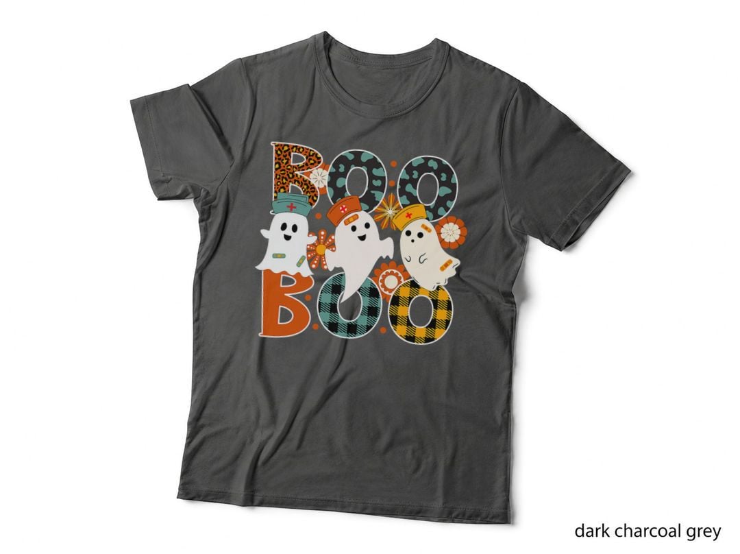 Boo Boo Crew Nurse Retro Hippie Funny Halloween Nurse Women T-Shirt