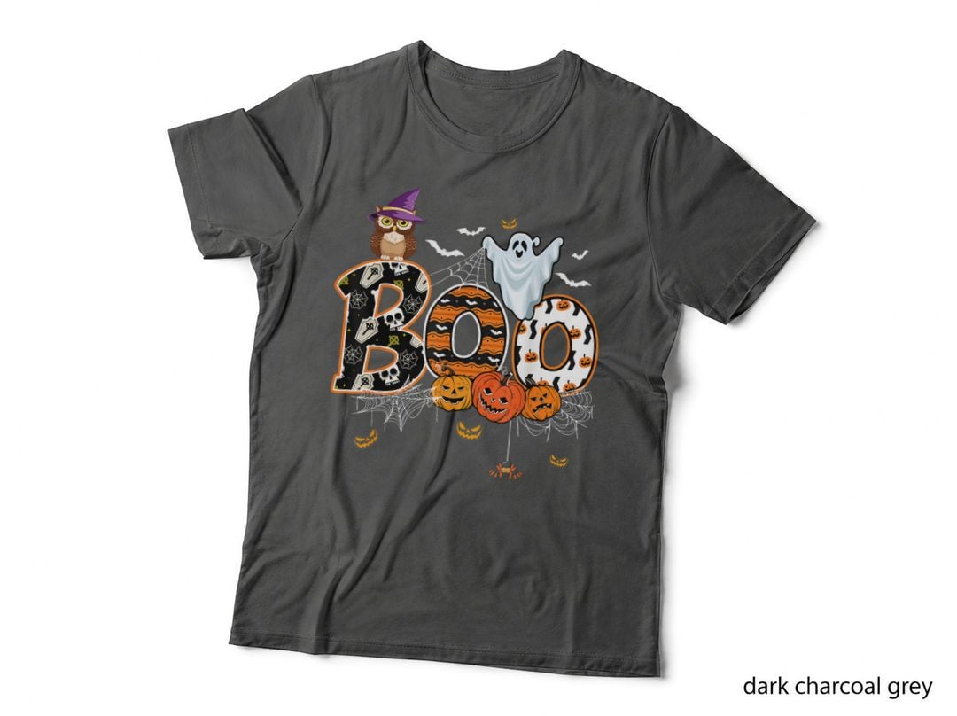 Boo Creepy Owl Pumpkin Ghost Funny Halloween Costume T-Shirt