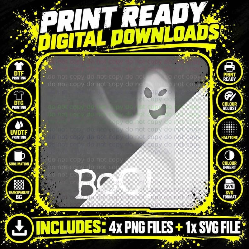 Boo Ghost Shirt Funny Hiding Peekaboo Scary Halloween Png SVG Digital Bundle