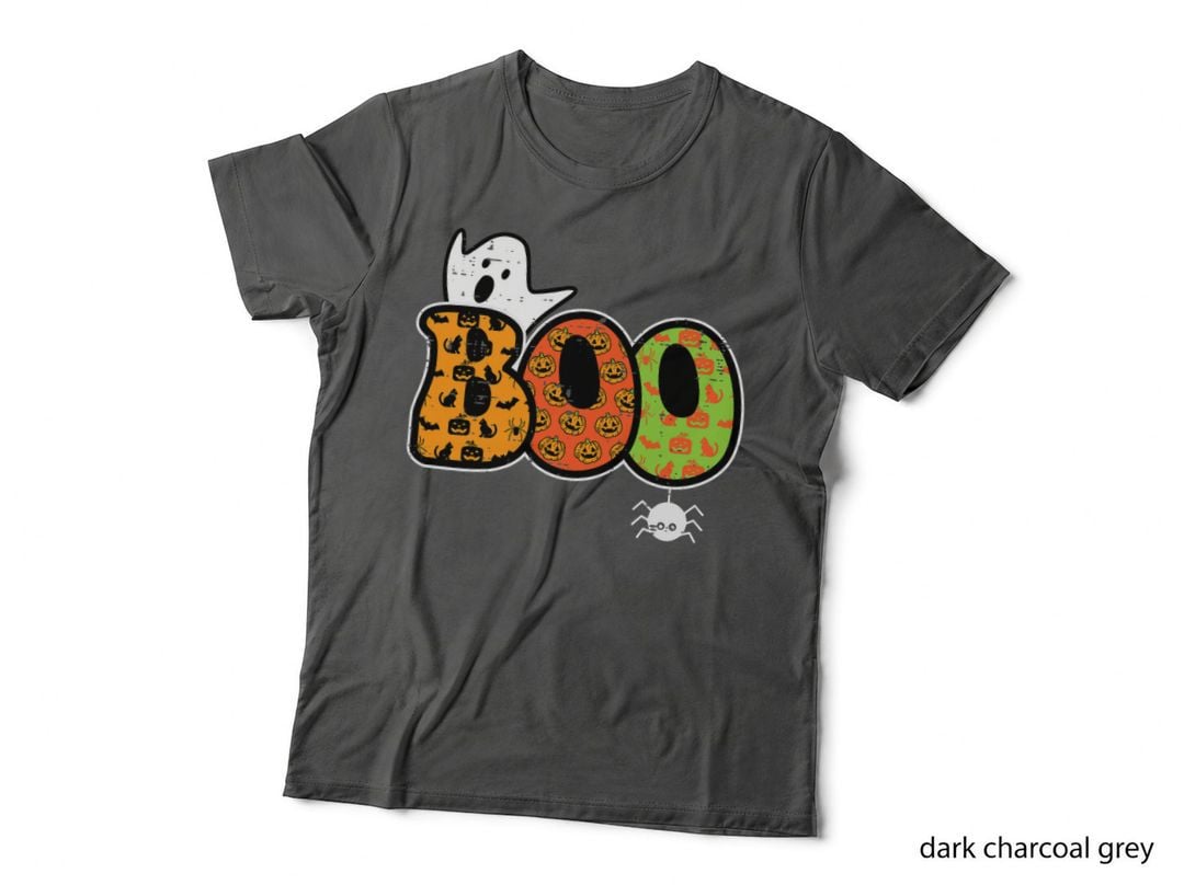 Boo Ghost Spider Retro Groovy Halloween Men Women Kids T-Shirt