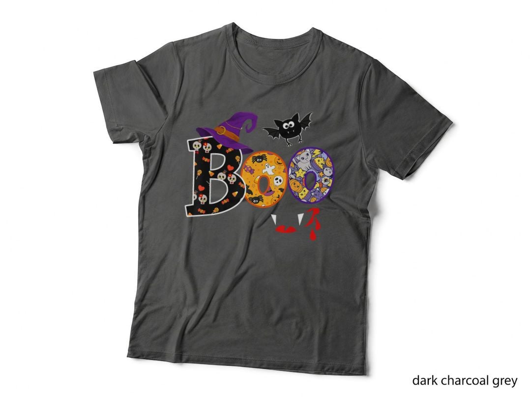 Boo Halloween Vampire Ghost Bats Costume Kids Funny Boo T-Shirt