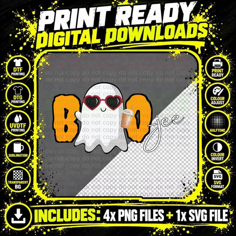 Boo-Jee Halloween T-Shirt Png SVG Digital Bundle
