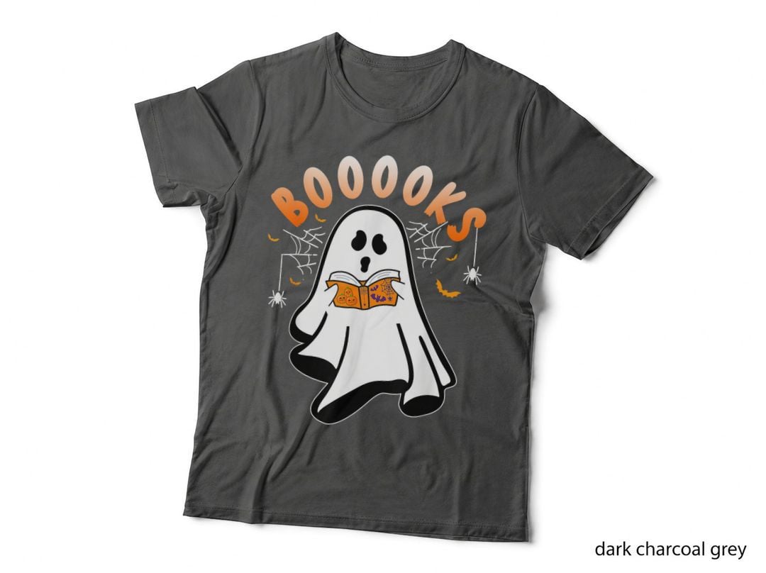 Booooks Cute Ghost Reading Library Books Halloween Teachers T-Shirt