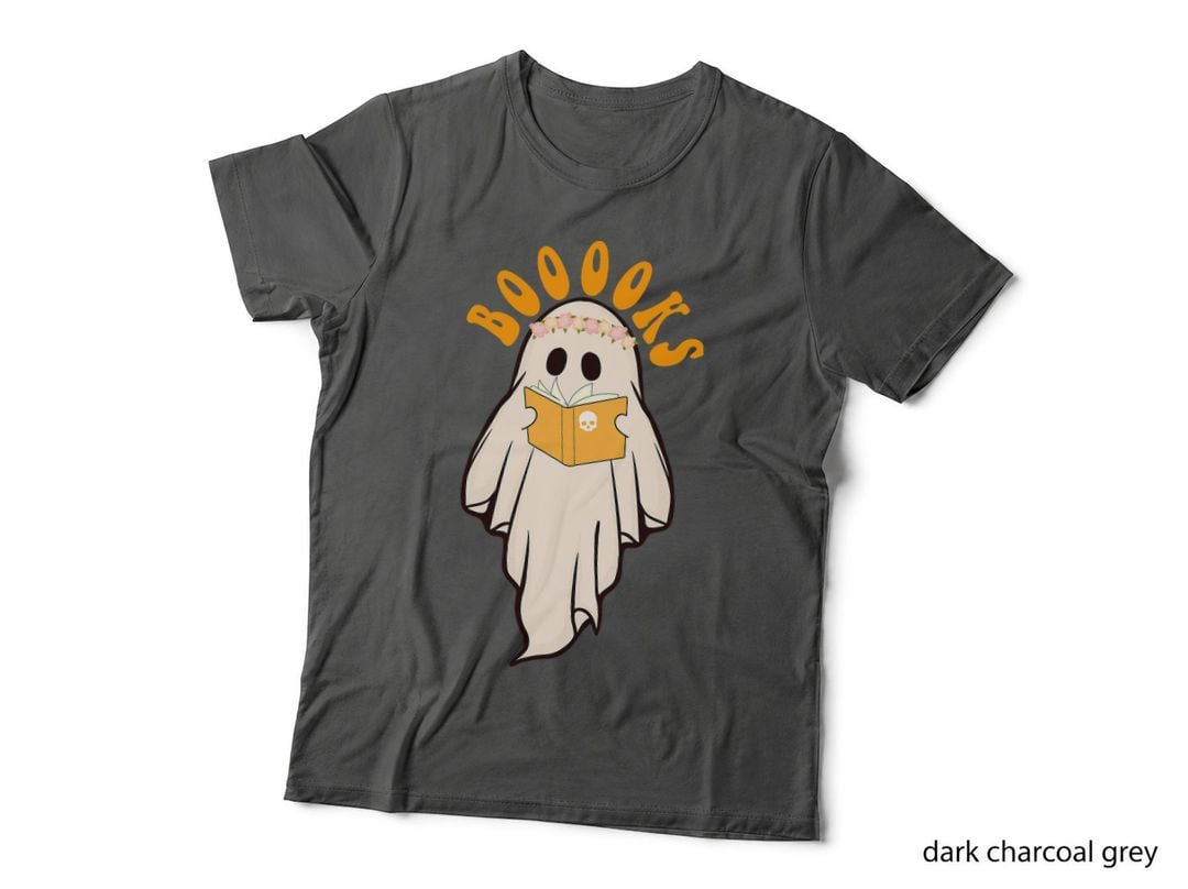 Booooks Ghost Boo Reading Books Library Halloween Teacher T-Shirt